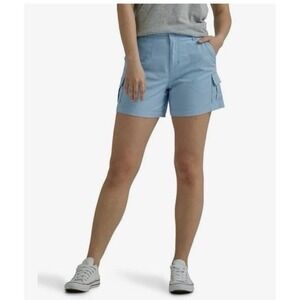 Lee Cargo Shorts Regular Fit Midrise Comfort Waistband Blue 18 Stretch Chino NWT